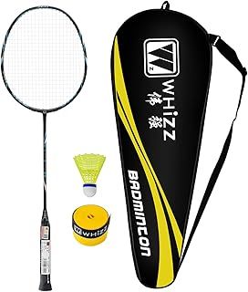 Whizz Ultralight Carbon Graphite Badminton Racket with Grip Tape & Carrying Bag