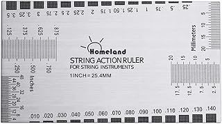 Alnicov Stainless Steel String Action Ruler Guitar Setup Gauge Luthier Measuring Tool with User Guide for Electric, Acoustic & Bass Guitars