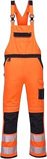 Portwest PW3 Hi-Vis Bib and Brace, Size: L, Colour: Orange/Black, PW344OBRL