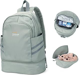 Gym Backpack for Women with Shoes Compartment & Wet Pocket Foldable Carry On Backpack Large Travel Laptop Backpack Waterproof Casual Daypack School Bag Sports Backpack Gym Bag for Swimming Yoga