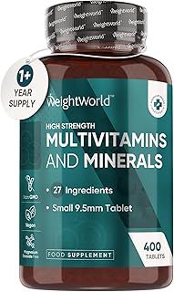 Multivitamin Tablets for Women & Men - 27 Essential Nutrients - 400 Small Tablets - 1+ Year Supply - Tasty Peppermint Flavour - Vegan Multi Vitamins & Minerals Like Vitamin D, C, Calcium, Iron & Zinc
