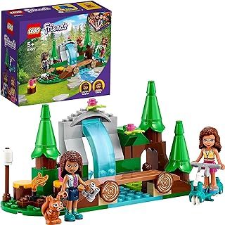 LEGO Friends Forest Waterfall 41677 Building Kit; Waterfall Toy Comes Friends Andrea and Olivia Mini-Dolls Plus a Squirrel Toy; Creative Birthday Gift for Kids Who Love Wildlife (93 Pieces)