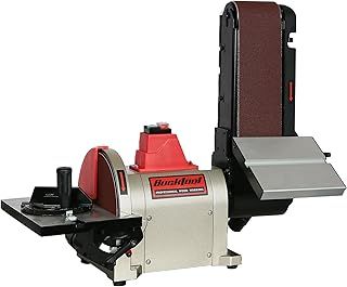 BUCKTOOL 500W Bench Belt Sander for Woodworking, 100x914 mm Belt and 200 mm Disc Sander, Belt Sander for Wood with Direct-Drive Motor, BD4801