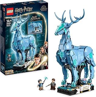 LEGO Harry Potter Expecto Patronum 2-in-1 Set, Build Stag and Wolf Animal Figures, Build-Rebuild-and-Display Model, Magical Gifts for Teenage Girls, Boys, Women, Men 76414