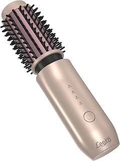 Leeko 3 in 1 Hot Hair Curler and Straightener Brush, 40mm, 4 Temperatures, USB Rechargeable (Gold)