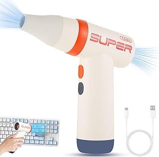 Travel Hairdryer, Portable Hair Dryer Cordless, Compressed Air Duster, USB Rechargeable, 4 Gears Settings 80000 RPM Mini Air Blower for Travel Gift Pc Keyboard Electronics Home Cleaning