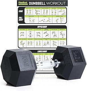 Hex Dumbbells Set, Odourless Poly Rubber Encased Dumbbells 2.5KG~30KG Single or Pair, Home Gym Weights Set