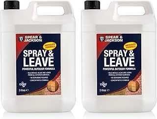 Spear and Jackson - Spray and Leave Concentrate 2 x 5 Litres - Kills Mould, Algae & Lichen From All Exterior Surfaces