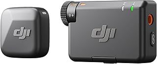 DJI Mic Mini (1 TX + 1 RX), Wireless Lavalier Microphone, Detail-Rich Audio, Noise Cancelling, Automatic Limiting, Wireless Microphone for Camera/iPhone/Android, Vlog, Streaming, 400m Transmission