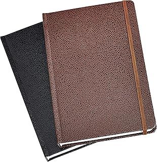 Amazon Basics Shagreen Journal, 2-Pack, Black/Brown