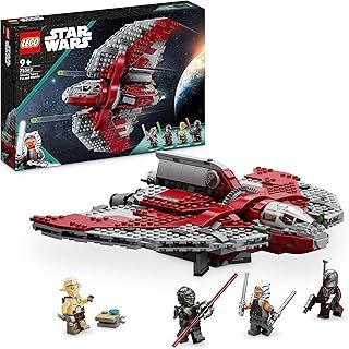 LEGO Star Wars Ahsoka Tano's T-6 Jedi Shuttle Set, Buildable Toy Starship for 9 Plus Year Old Boys & Girls, with 4 Minifigures incl. Sabine Wren and Marrok with Lightsabers, Ahsoka Series Gift 75362