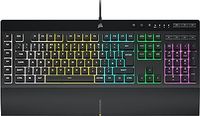 CORSAIR K55 RGB PRO Membrane Wired Gaming Keyboard – IP42 Dust and Spill-Resistant – 6 Macro Keys with Elgato Integration – iCUE Compatible – QWERTY UK – PC, Mac, Xbox – Black