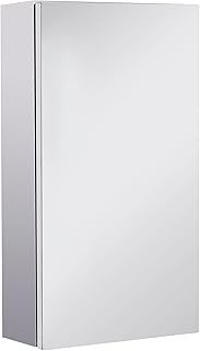 HOMCOM Stainless Steel Wall-mounted Bathroom Mirror Storage Cabinet 300mm (W)