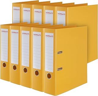 Morgan's Direct Yellow A4 Lever Arch Files 80mm - Made from PP Covered Board - Pack 10
