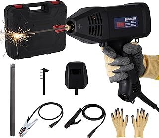 BAOSHISHAN Handheld ARC Welder Portable Welding Machine with Soldering Electrode Clamp,Current 20-200A Adjustable/IGBT Inverter Portable ARC Welder Gun Fits for 1.6-3.2mm Welding Electrodes Rod 220V