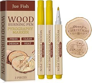 MADGININE Wooden Burning Marker Set - 3PCS Scorch Pen With Stencils, DIY Wood Burn Paste Kit, Gel for Artists and Beginners in Arts and Crafts
