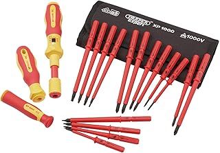 Draper XP1000 19 Piece Precision Screwdriver Set | VDE Dual Insulated Interchangeable Blade | Electrical Tool Driver Set | Hand Tools Set | 81762