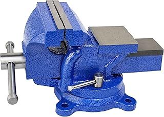 HFS(R) 5'' Heavy Duty Bench Vise Anvil Forged, 360 Swivel Locking Base Desktop Clamp