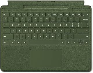 Microsoft Surface Pro Signature Keyboard | Forest Green Biobased Alcantara | Surface Slim Pen Storage | Compatible with Surface Pro 9, Pro 8, Pro X