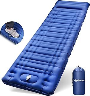Inflating Camping Mat, Ultralight Sleeping Pad with Pillow 12cm Waterproof Self Inflating Mattress Built-in Pump for Outdoor Hiking