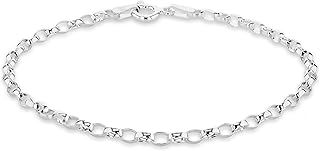 Women's Sterling Silver Oval Belcher Bracelet of 18cm/7"