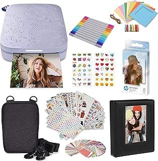 HP Sprocket Portable 2x3 inch Colour Instant Photo Printer (Lilac) Starter Bundle