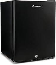 Aire40 LED Mini Fridge | 40L Table Top Fridge | Quiet & Frost Free for Bedrooms & Hotels | Lockable with Solid door & interior LED light (Black)