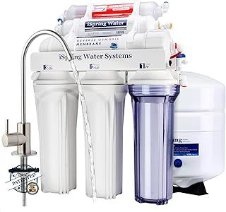 iSpring RCC7AK 6 Stage Reverse Osmosis Water System Under Sink with Alkaline Remineralization, NSF Certified, 75 GPD, TDS Reduction
