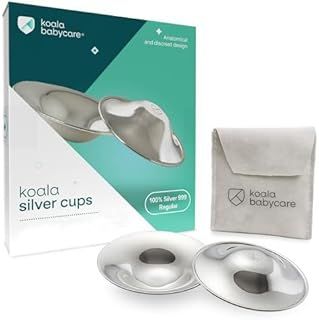 Koala Babycare Nursing Pads Cups in 100% Silver - Nipple Shields for Nursing Newborn - Breast Pads for Breast Fissure | Medical Device Class 1 Koala Silver Cup