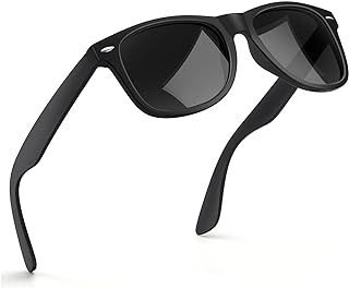 wearPro Polarised-Sunglasses-Mens-Womens-UV400-Protection Rectangular Sunglasses Retro Black Sun Glasses Unisex Classic Ultralight Shades For Cycling Driving Fishing(Black)