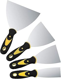 4 Stücke Spachtel Set, Flächenspachtel Trockenbau Werkzeug, Edelstahl Malerspachtel mit Kunststoffgriff, Putty Messer Spachtel, Schaber Palettenmesser Kratzer(1,5 Zoll; 3 Zoll; 4 Zoll; 6 Zoll)