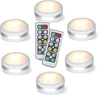 Battery Operated Puck Lights with Remote, Wireless Led Under Cupboard Light with Remote Control, Under Cabinet Lighting, Stair Closet Lights (4000K Light)