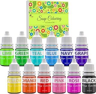 Soap Dyes – 12 Colours Food Grade Soap Liquid Dye for Soap Making, Bath Bomb – Bath Bomb Color for Soaps, Crafts DIY
