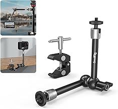 SMALLRIG 10 Inch Magic Arm with Super Clamp Large Crab Pliers Clip for Monitor, LED Light for DJI Osmo Pocket 3, for DJI Osmo Action 4, for GoPro - KBUM2732B