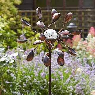 Gemini Wind Spinner W/Solar Crackle Globe