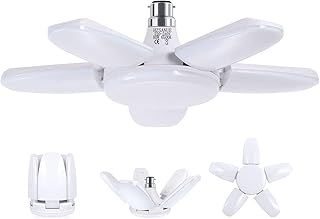 HZSANUE B22 Bayonet LED Garage Light 80W, 6500K Daylight White 9000Lm Deformable Workshop Lamp with 5 Adjustable Panels, LED Ceiling Lighting, for Garages, Basement, Warehouse, Attic, Gym(Pack of 1)