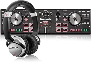 Numark DJ2GO2 Touch Bundle – Compact 2 Deck USB DJ Controller For Serato DJ with a Mixer / Crossfader, Audio Interface and DJ Headphones