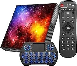 Android Smart TV Box 4GB RAM 64GB ROM Set Top Box Media Player Support 3D 4K UHD Videos,Builtin 2.4G/5G WiFi Bluetooth 4.2, with Wireless Mini Keyboard