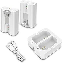 V4 2 Pack Rechargeable Battery and Charger Station, Quick Release Battery for Ring Video Doorbell 2/3/3+/4, Spotlight Cam, Stick Up Cam(2/3rd Gen)