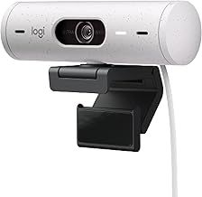 Logitech Brio 500 Full HD Webcam with Auto Light Correction, show Mode, Webcam Privacy Cover, Zoom, USB-C Cable,White