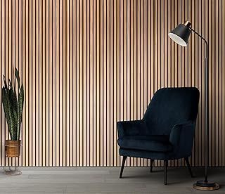 Slat Wall Panelling - Wood Panels for Walls - Contemporary 3D Wall Panels/Cladding - Decorative & Sound Absorbing Acoustic Panels Slatted Wooden Slats Wall Panel (Oak)