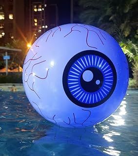 Inflatable Eyeball Halloween Giant Inflatable Balloon Halloween Party Huge Eyeball for Scary Haunted House Props Courtyard Garden Lawn Bar Yard Theme Park Shop Mall Halloween Decor