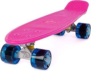 Penny Board Cruiser by Land Surfer - 22 Inch Adults & Kids Skateboard for Street & Skatepark - Solid & LED Wheel Styles