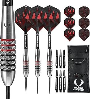 Darts Corner Astrofire Darts | Standard and Personalised Knurled Steel Tip Dart Set | Availble in 22g, 24g, 26g, 28g & 30g