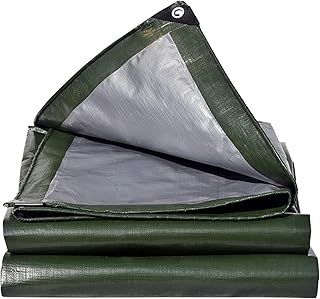 EPFHR Tarpaulin Waterproof Heavy Duty 2m x 4m 180GSM Green/Silver PE Plastic Tarp Sheet With Eyelets for Garden Furniture Roofing Gazebo Side Panels Firewood Ground Multipurpose Cover