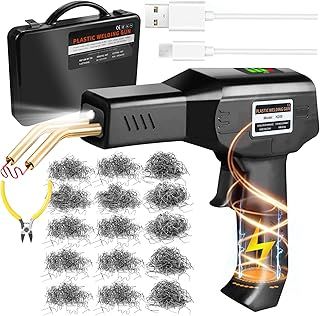 200W Wireless Plastic Welder - 5000mAh USB Rechargeable with 1050 Hot Staples, Portable Car Bumper Repair Kit