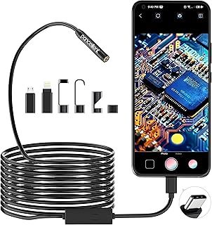 1920P Snake Inspection Borescope, Pancellent Type C Endoscope, Scope Camera with 8 LED Lights for Android and iOS Smartphone, iPhone, iPad, Samsung (16.5 FT/5M)