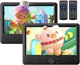 YOTON 10.1" Dual Portable DVD Player, 5H Player Time, Support USB/SD Card/AV IN/AV OUT and Synchronous Screen, No Region Restrictions, with Two Car Mounting Components