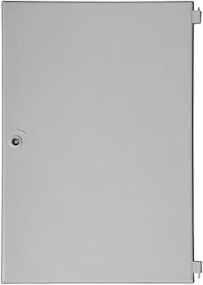Medium Permali Electric Meter Box Door - Water Resistant, Fiberglass Reinforced Polyester, Gray/Black, Includes Door, Hinges, Latch, Key
