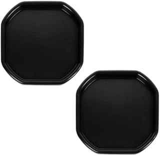 (Set of 2) Small Plastic Mixing Tray Sand Water Play Equipment Pool Pit Tray | Water Game Garden Beach Tuff Tray - Kids Messy Play Tray - 70x70CM (Black)